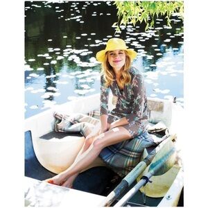 Boden Babydoll Long‎ Sleeve Dress 6R Grey Printed Classic Stretch Office Wrap